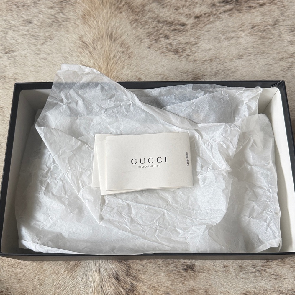 Gucci 37 7 Black Leather Gold Horsebit Mark Jane Pumps Heels Slingback with Box - Picture 13 of 16